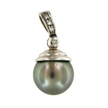 Zonder minimumprijs - Hanger - 18 karaat Witgoud - 0.03ct.