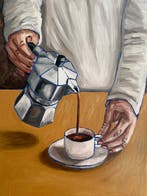 Cansu Rossi - Coffee Pour IV - Oil painting