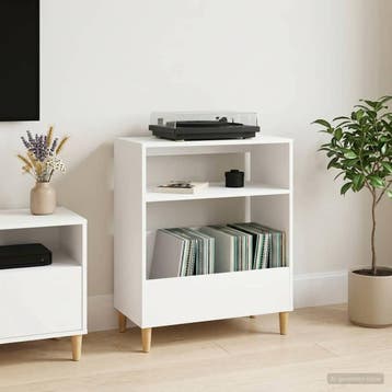 vidaXL Platenspeler Steun Wit 71 x 39,5 x 83 cm Bewerkt hout, Verzenden, Nieuw
