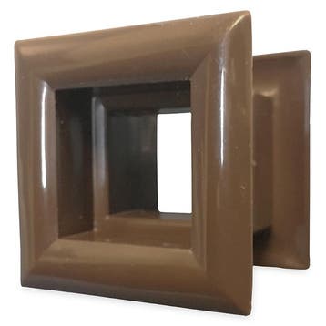 Vierkant deurrooster 29 x 29mm - kunststof bruin, Verzenden, Nieuw