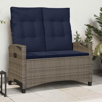vidaXL Tuinbank met kussen 105 x 60 x 112 cm staal, Tuin en Terras, Tuinbanken, Verzenden, Nieuw
