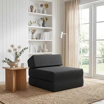 vidaXL Vouwbare Bankbed Zwart 60 x 70 x 41 cm Stof, Verzenden, Nieuw, Stof, Minder dan 150 cm