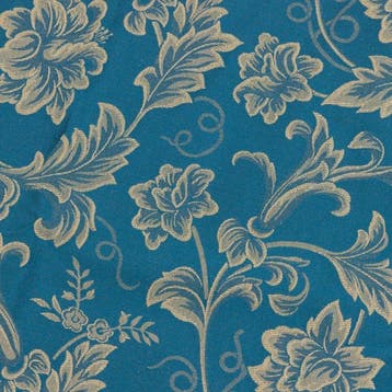 BA207 - Jacquardstof Garden Barocco – petrolkleurige