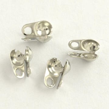 10 x gesloten mini kalotjes 4 x 2mm oogje 1mm zijwaarts p..., Ophalen of Verzenden, Nieuw, Kraal