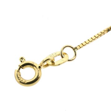Gouden venetiaanse schakelketting; 14 karaat; 61 cm, Ophalen of Verzenden, Gebruikt, Goud, Goud