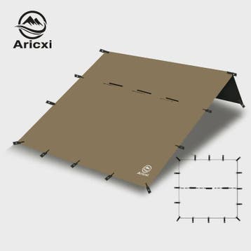 Aricxi Black Coating Tarp - Waterdicht Kampeer Tarp 3x3m & 4, Verzenden, Nieuw