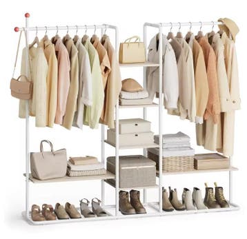 Open Kledingrek met Planken – Industriële Kast 163×34×175, Verzenden, Nieuw