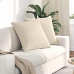 vidaXL Sofa Kussens 2 stuks Beige 80 x 80 cm Stof, Huis en Inrichting, Woonaccessoires | Kussens, Verzenden, Nieuw, Beige