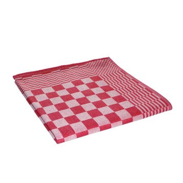 Blokdoeken Theedoeken Rood en Wit Geblokt 65x65cm 100% katoe, Verzenden, Nieuw, Overige kleuren, Theedoek of Handdoek