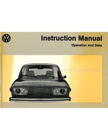 1973 VOLKSWAGEN 412 INSTRUCTIEBOEK ENGELS