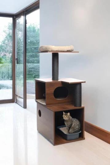 Krabpaal Flamingo Mirabel Bruin – Krabpaal met Kattenbakr., Dieren en Toebehoren, Verzenden, Nieuw, Krabpaal