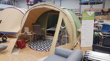 Karsten oppompbare tent type 350 Zeegroen, Caravans en Kamperen, Verzenden, Gebruikt, Tot en met 4