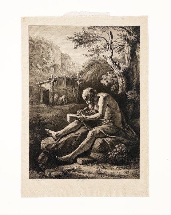Jean-Jacques de Boissieu (1736–1810) - Saint Jérôme écrivant, Antiek en Kunst, Antiek | Overige Antiek