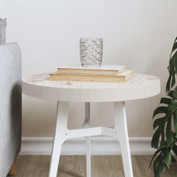 vidaXL Tafelblad rond Ø40x3 cm massief grenenhout wit, Verzenden, Nieuw