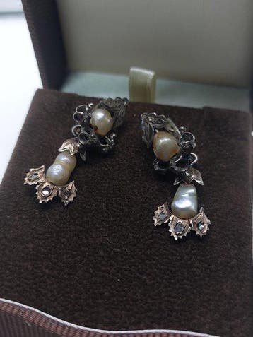 Oorbellen - 12 kt. Roségoud Parel - Diamant, Sieraden, Tassen en Uiterlijk, Oorbellen, Nieuw