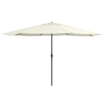 vidaXL Parasol met metalen paal 390 cm zandwit, Verzenden, Nieuw, 3 tot 4 meter