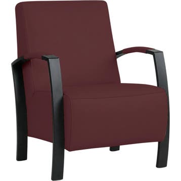 Leren fauteuil Glory - Toledo Bordeaux (donkerrood), Huis en Inrichting, Nieuw, Ophalen of Verzenden, 50 tot 75 cm, Industrieel, Modern