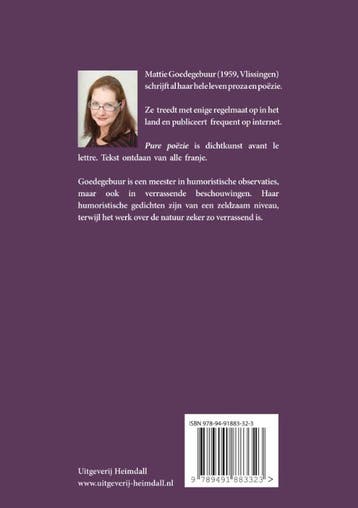 Pure poëzie 9789491883323 Mattie Goedegebuur, Verzenden, Gelezen, Mattie Goedegebuur