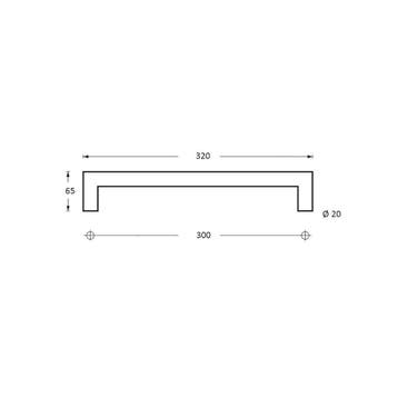 Intersteel Deurgrepen per paar recht-90° 320x65x20 HoH 300mm, Verzenden, Nieuw