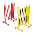 Harmonicahek op wieltjes  -  Wit & Rood  -  x 500 cm /, Zakelijke goederen, Kantoor en Winkelinrichting | Magazijn, Stelling en Opslag