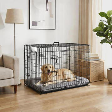 Dubbeldeurs Metalen Hondenkennel 24-48 inch - Inklapbaar met, Dieren en Toebehoren, Verzenden, Nieuw