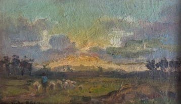 Jan J. van der Stap (1874-1940) - Avond Gloed, Antiek en Kunst
