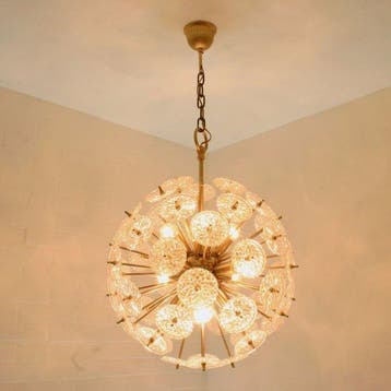 Massive - Lamp - Sputnik with glass by Val Saint Lambert -, Antiek en Kunst