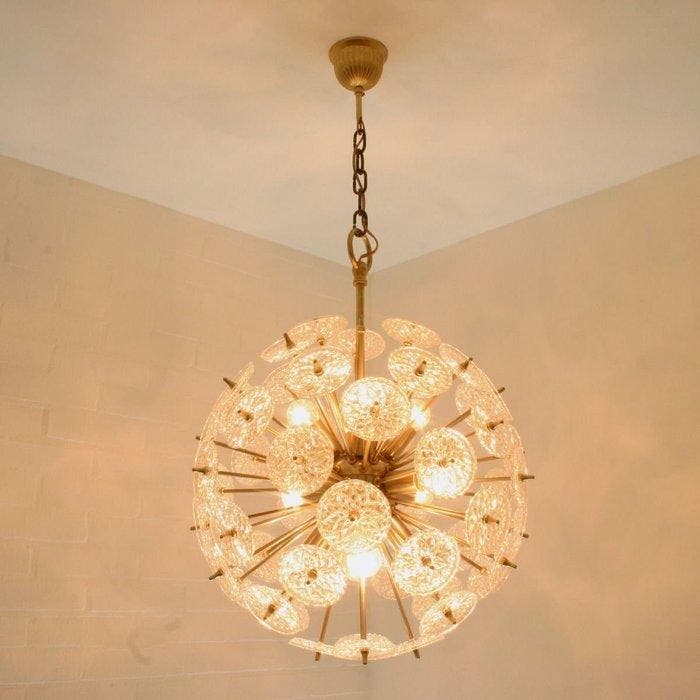 Massive - Lamp - Sputnik with glass by Val Saint Lambert -, Antiek en Kunst, Antiek | Lampen