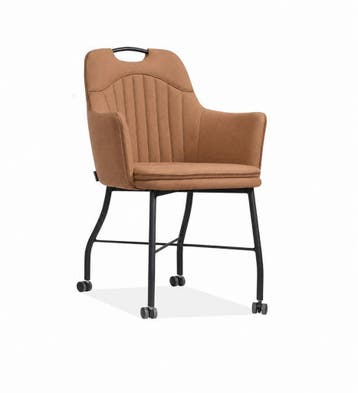 Eetkamerstoel Floria - eetkamerstoelen - Cognac, Nieuw, Overige materialen