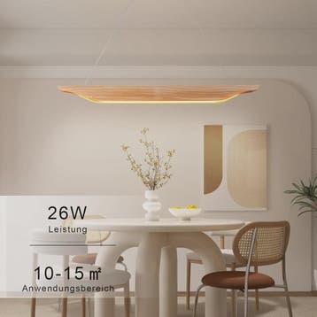 Moderne Houten LED Pendellamp 90cm - Dimbare Hanglamp met Af, Verzenden, Nieuw