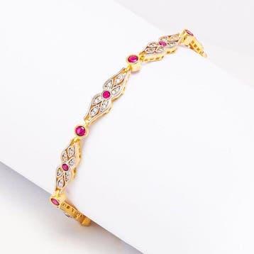 Zonder minimumprijs - Armband 18-karaats goudlaag, Zilver, Nieuw