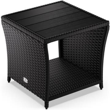 Polyrotan Bijzettafel Vedis Zwart 45x45x40cm (Tafels), Verzenden, Nieuw