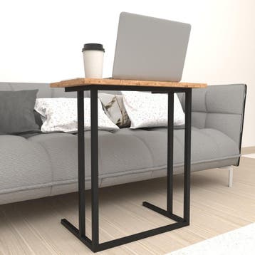 [en.casa] Bureau Högsby laptoptafel 65,5x60x35,5 cm eiken en, Huis en Inrichting, Verzenden, Nieuw