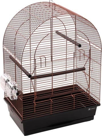 Vogelkooi Flamingo Agnes Koper/Zwart – Parkietenkooi met.., Verzenden, Nieuw, Metaal, Vogelkooi