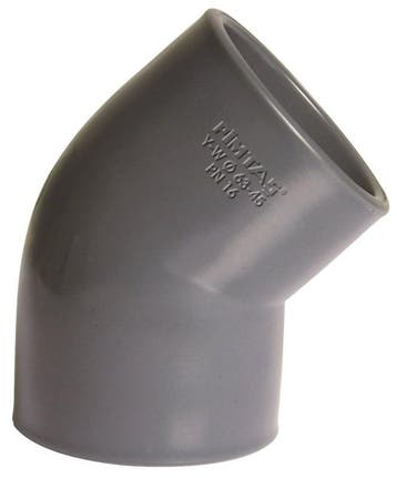 Pvc bocht 25mm 45 graden PN16 (Pvc materiaal), Verzenden, Nieuw, Overige typen