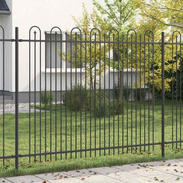 vidaXL Spike Boog Hek DRONTEN 200 x 200 cm Gepoedercoat, Verzenden, Nieuw, IJzer