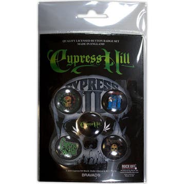 Cypress Hill - Logos - Button set - 5-pack, Ophalen of Verzenden, Nieuw, Kleding