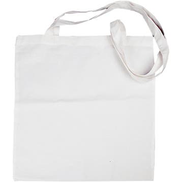 Tas met lang hengsel, afm 38x42 cm, 130 gr, wit, 1 stuk, Nieuw