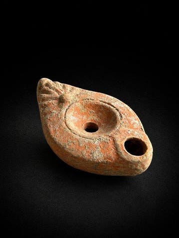 Oud-Romeins, Keizerrijk Terracotta Lamp - 7 cm - Roman, Antiek en Kunst