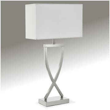 Tafellamp Avina, modern design, 60W - nikkelkleurig, Verzenden, Nieuw