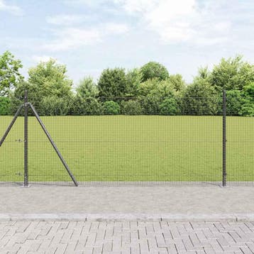 vidaXL Gelast Draadhek met Betonnen Basis 100 x 0,8 m (B x, Verzenden, Nieuw, IJzer
