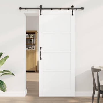 vidaXL Schuifdeur ORKDAL 83 x 202 cm Massief grenenhout Wit, Verzenden, Nieuw