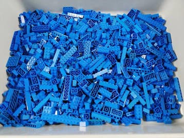 Lego - geen serie - 02 Partij van 1000 blauwe bouwstenen -, Nieuw