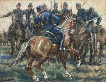 Gerard Westermann (1880-1971) - Cavalry soldiers and horses, Antiek en Kunst, Kunst | Schilderijen | Klassiek