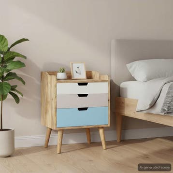 vidaXL Nachtkastje 47x35x63 cm massief mangohout, Minder dan 45 cm, Verzenden, Nieuw, 55 tot 70 cm