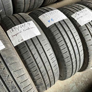 2 x Imperial 185-60-15 Zomerbanden 6mm, Gebruikt, 15 inch, Band(en), Personenwagen