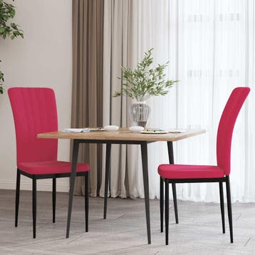 vidaXL Eetkamerstoelen 2 st fluweel wijnrood, Huis en Inrichting, Stoelen, Verzenden, Nieuw, Rood