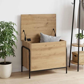vidaXL Opbergbox Artisanaal eiken 80 x 40 x 49,5 cm Bewerkt, Verzenden, Nieuw