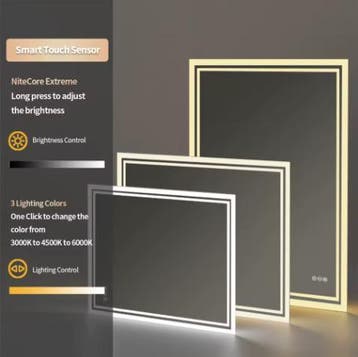 Verlichte Badkamerspiegel Dimbaar Anti-condens LEDs, Verzenden, Nieuw