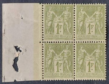 Frankrijk 1883 - Sage, type II, 1 fr. licht olijfgroen,, Gestempeld
